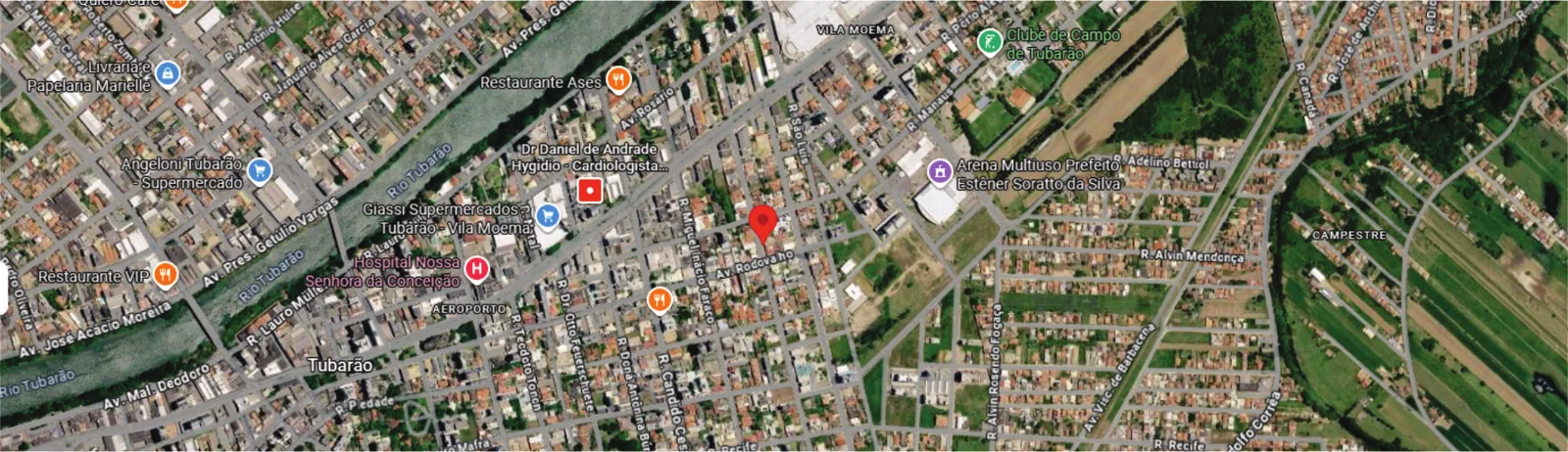 Mapa de localização da Clínica Laércio Jr.